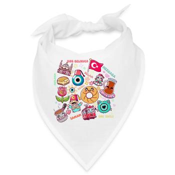 Türkei Kawaii - Niedliches und kulturelles Design - Bandana - Weiß - Vorne