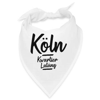 Köln Veedel Kwartier Latäng kölsch - Bandana - Weiß - Vorne