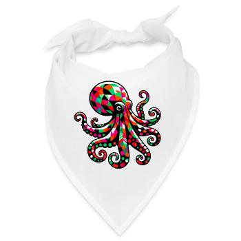 Krake - Bandana - Weiß - Vorne
