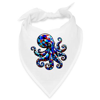 Krake - Bandana - Weiß - Vorne
