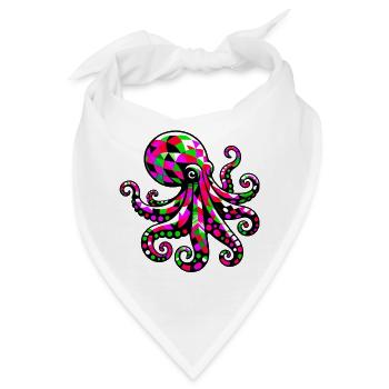 Krake - Bandana - Weiß - Vorne