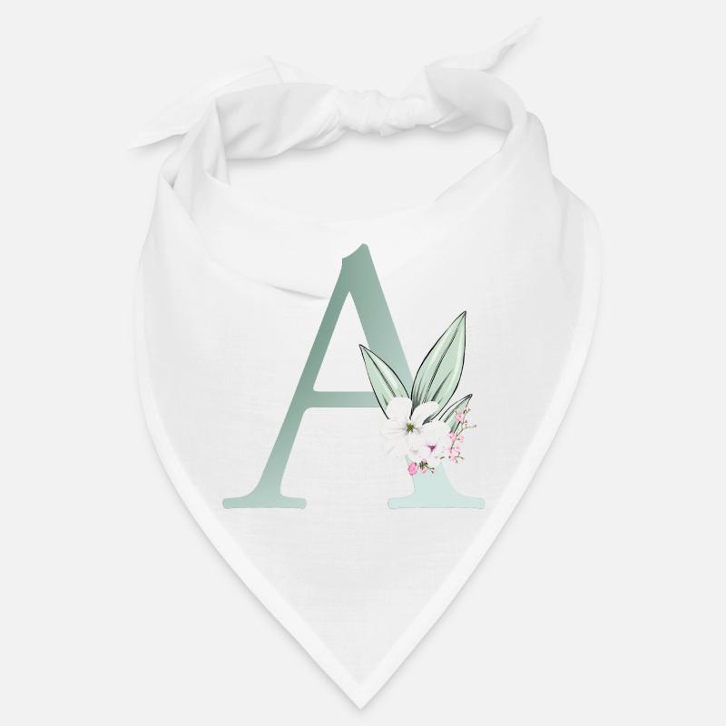A Monogramm, Floral, personalisierbar Bandana