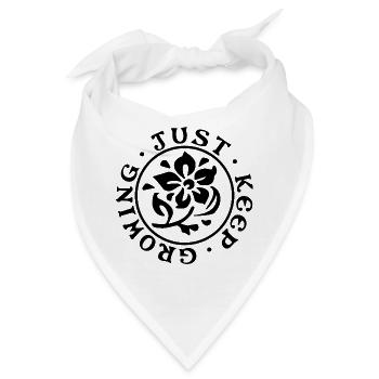 Just Keep Growing– Minimalistisches Design - Bandana - Weiß - Vorne