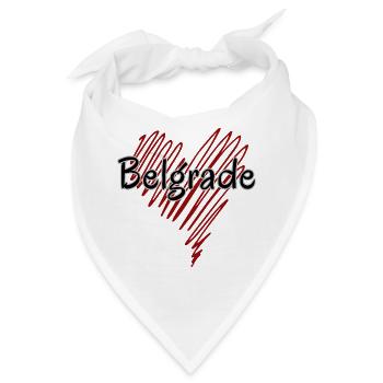 Ich liebe Belgrad, Belgrad Serbien - Bandana - Weiß - Vorne