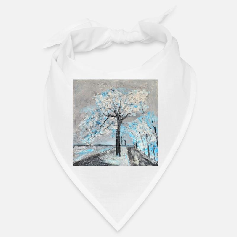 Winterlicher Baum in Aquarellstil - Bandana - Weiß