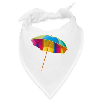 Bunter Sonnenschirm in leuchtenden Farben - Bandana - Weiß - Vorne