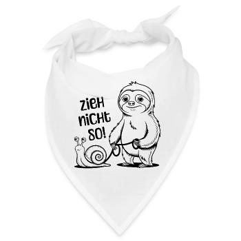 Zieh nicht so - Schnecke und Faultier - Bandana - Weiß - Vorne