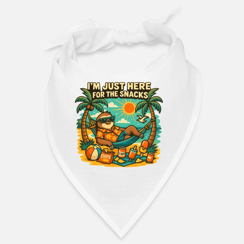 Snack-loving sloth on the beach Bandana