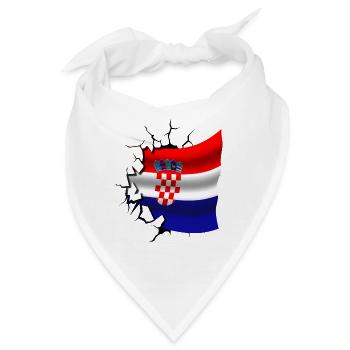 Bandera de Croacia - Kroatien - Flagge Broken Design - Bandana - Weiß - Vorne