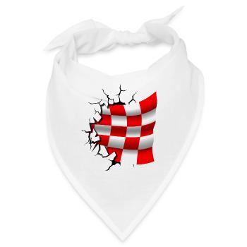 Bandera de Croacia - Kroatien - Flagge Broken Design - Bandana - Weiß - Vorne