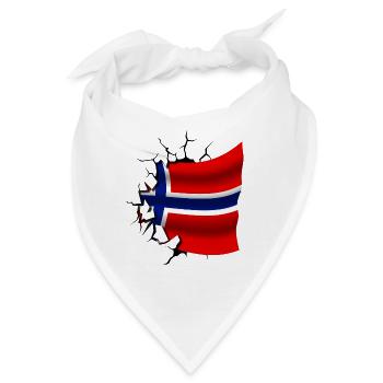 Flagge von Norwegen - Norwegen - Flagge Broken Design - Bandana - Weiß - Vorne