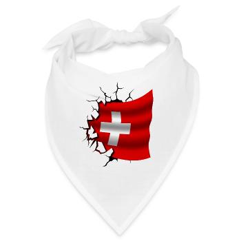 Flagge der Schweiz - Schweiz - Flagge Broken Design - Bandana - Weiß - Vorne