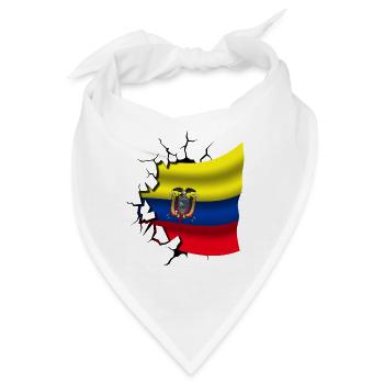 Flagge von Ecuador - Ecuador - Flagge gebrochenes Design - Bandana - Weiß - Vorne