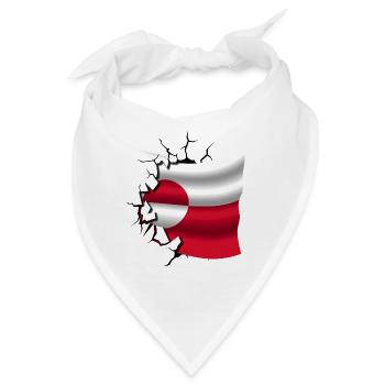 Bandera de Groenlandia - Grönland - Flagge zerbrochen - Bandana - Weiß - Vorne