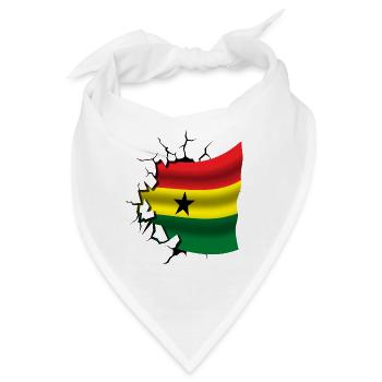 Flagge von Ghana - Ghana - Flagge Broken Design - Bandana - Weiß - Vorne