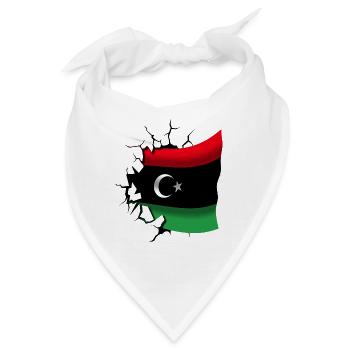 Flagge von Libyen - Libyen - Flagge Broken Design - Bandana - Weiß - Vorne