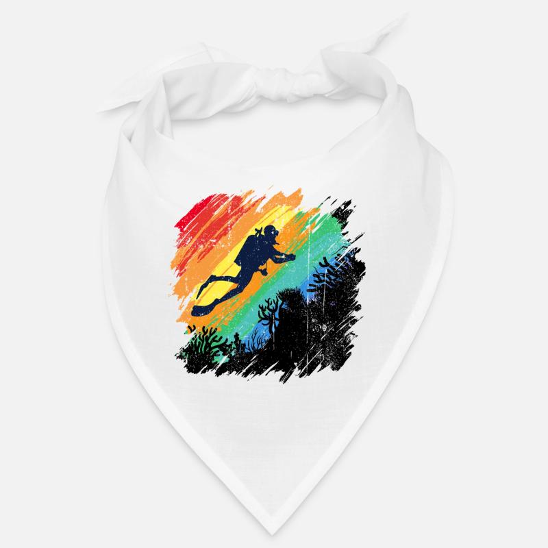 Vivid Underwater Diver Illustration Bandana
