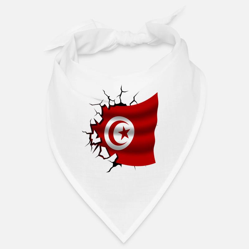 Drapeau de la Tunisie - Tunisie - Drapeau Broken Design Bandana