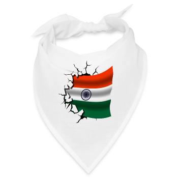 Flagge von Indien - Indien - Flagge Broken Design - Bandana - Weiß - Vorne