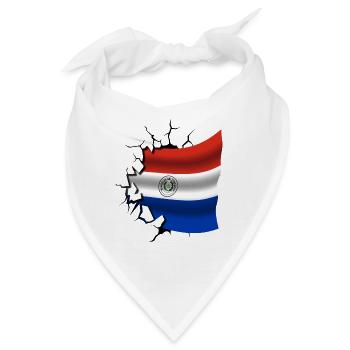 Bandera Paraguay - Paraguay - Flagge Broken Design - Bandana - Weiß - Vorne