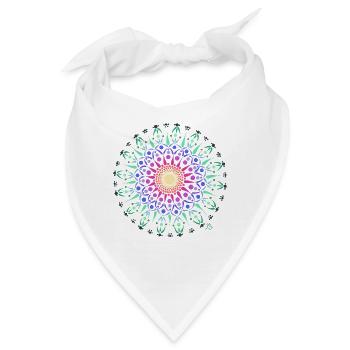 Mandala Lebensfreude - Bandana - Weiß - Vorne