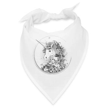 Mystisches Einhorn mit Ornament und Halftone-Stil - Bandana - Weiß - Vorne