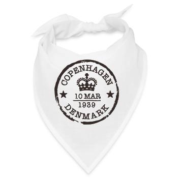 Vintage Kopenhagen Dänemark Poststempel Design - Bandana - Weiß - Vorne