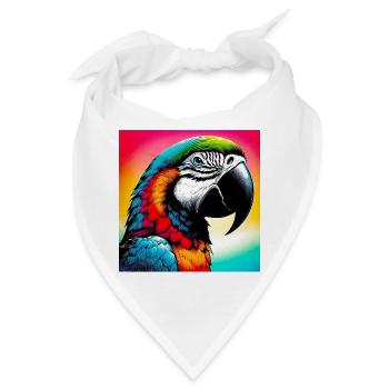 Papagei - Bandana - Weiß - Vorne