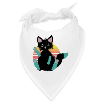kritzelkatze Klecks, sagt Hi - Bandana - Weiß - Vorne