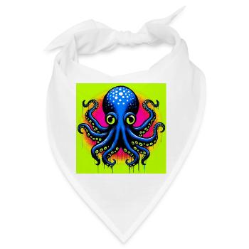 Krake - Bandana - Weiß - Vorne