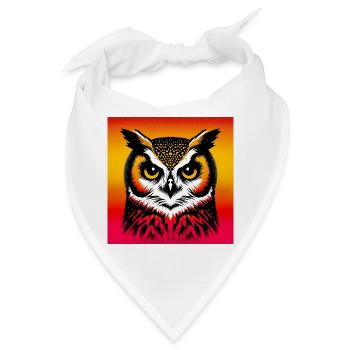 Eule - Bandana - Weiß - Vorne