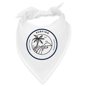Farbige Pflanzenmuster auf dunklem Hintergrund - Bandana - Weiß - Vorne