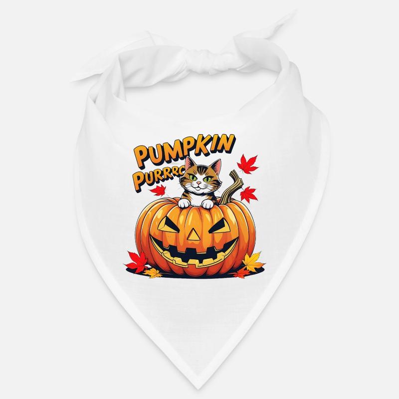 Conception de citrouille d’Halloween pour chat Bandana