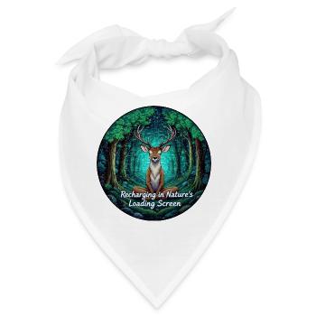 Mystischer Waldhirsch mit Ladebildschirm - Bandana - Weiß - Vorne