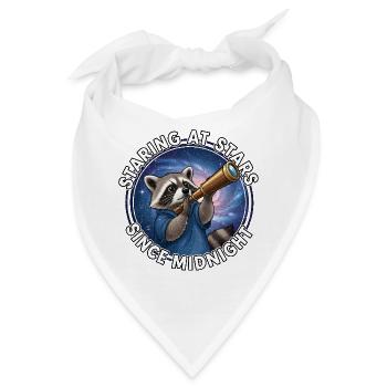 Weltraum-Raccoon mit Fernrohr  - Bandana - Weiß - Vorne