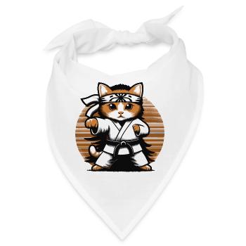 Kawaii Katze Karate Dojo Design - Bandana - Weiß - Vorne