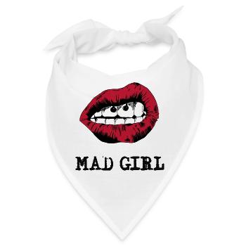 Aufregende Lippen mit surrealen Gesichtern - Bandana - Weiß - Vorne