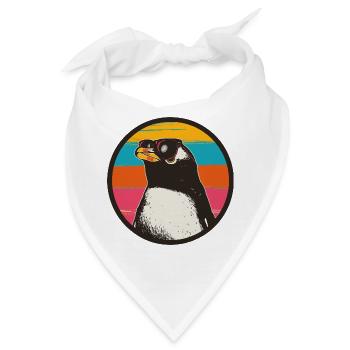 Penguin with Retro Sunset - Bandana - Weiß - Vorne