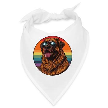 Labrador im Retro Regenbogen Design - Bandana - Weiß - Vorne