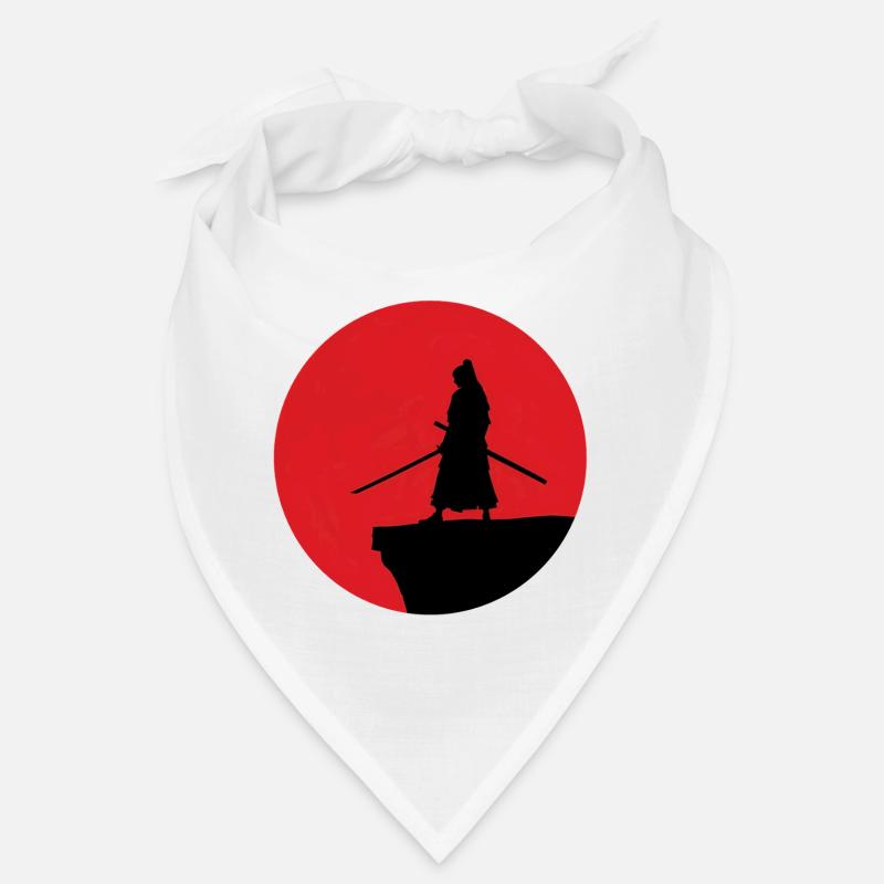 Samurai Silhouette vor rotem Mond Bandana