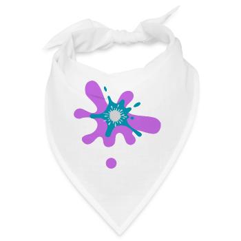 Abstrakter Farbspritzer Druck - Bandana - Weiß - Vorne