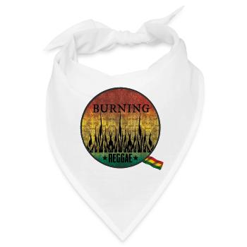 Feuriges Burning Reggae Emblem - Bandana - Weiß - Vorne
