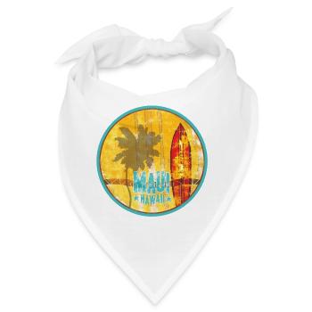 Maui Hawaii Vintage Surf  - Bandana - Weiß - Vorne