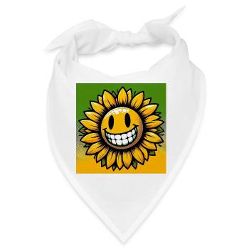 Sonnenblume - Bandana - Weiß - Vorne