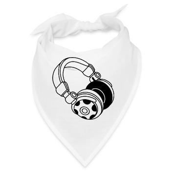 Kopfhörer Silhouette: DJ & Musik Vibes - Bandana - Weiß - Vorne