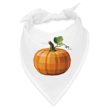Kürbis - Cooles Low Poly Logo - Bandana - Weiß - Vorne