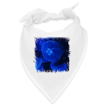 Quallen im blauen Tiefseelicht - Bandana - Weiß - Vorne