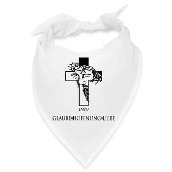 Jesus mit Dornenkrone - Bandana - Weiß - Vorne