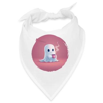 Kaffee‑Geist – Cozy Halloween Shirt - Bandana - Weiß - Vorne