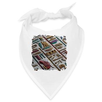 Bunte ägyptische Hieroglyphen Muster - Bandana - Weiß - Vorne
